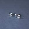 Yes Or No Sterling Silver Mini Stud Earrings