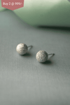 Sparkle Globe Silver Mini Stud Earrings - Mannash