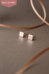 Simply Square Rose Gold Plated Mini Stud Earrings - Mannash