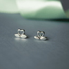 Blooming Heart Sterling Silver Mini Stud Earrings